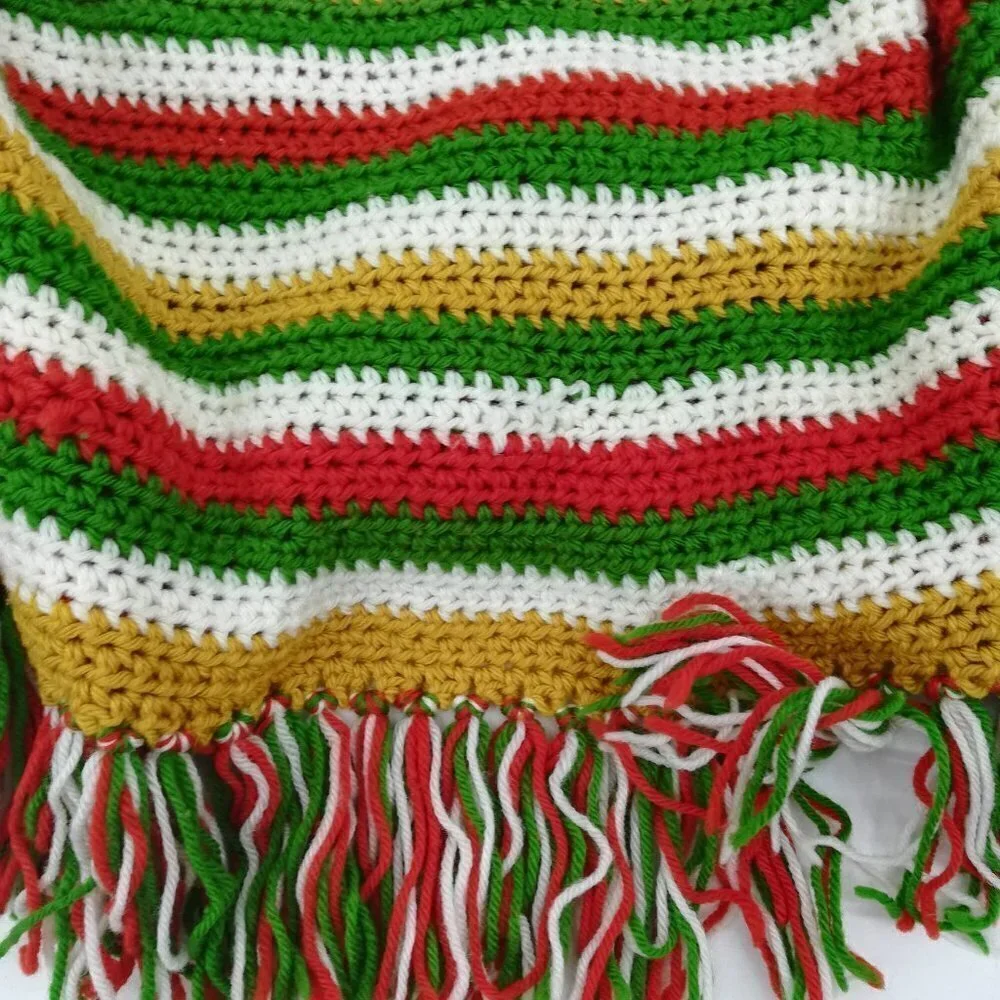 Vintage Granny Square Crochet Rectangle Afghan